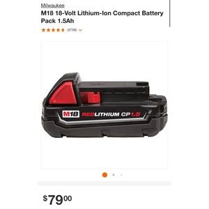 NWOB Milwaukee M18 Red Lithium CP1.5 Battery